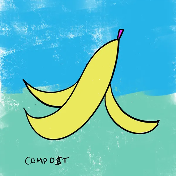 Cartoon of a banana peel