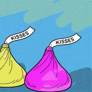 Cartoon of 2 Hershey's Kisses