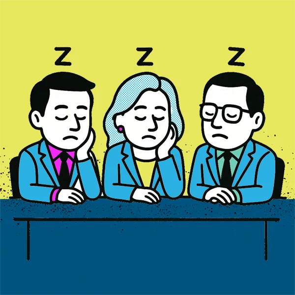 Senior leaders sleeping at a meeting