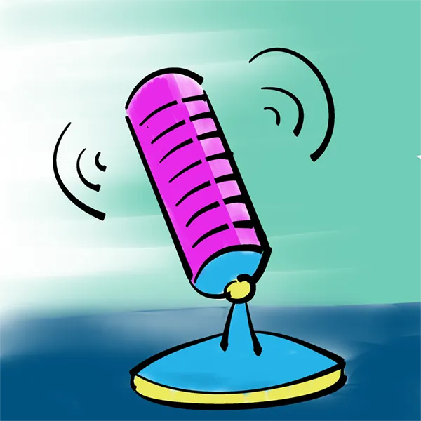 cartoon: old fashioned microphone