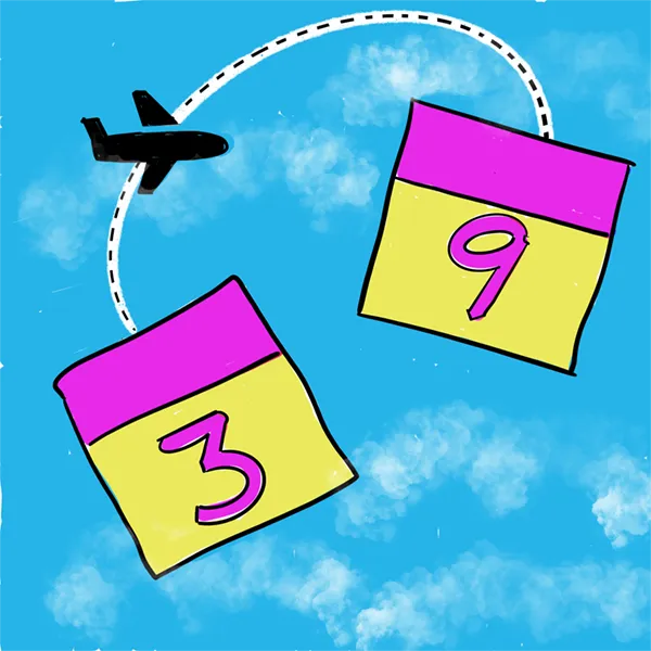 Cartoon: planes and calendar dates