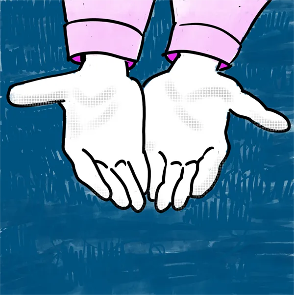 Cartoon: open hands
