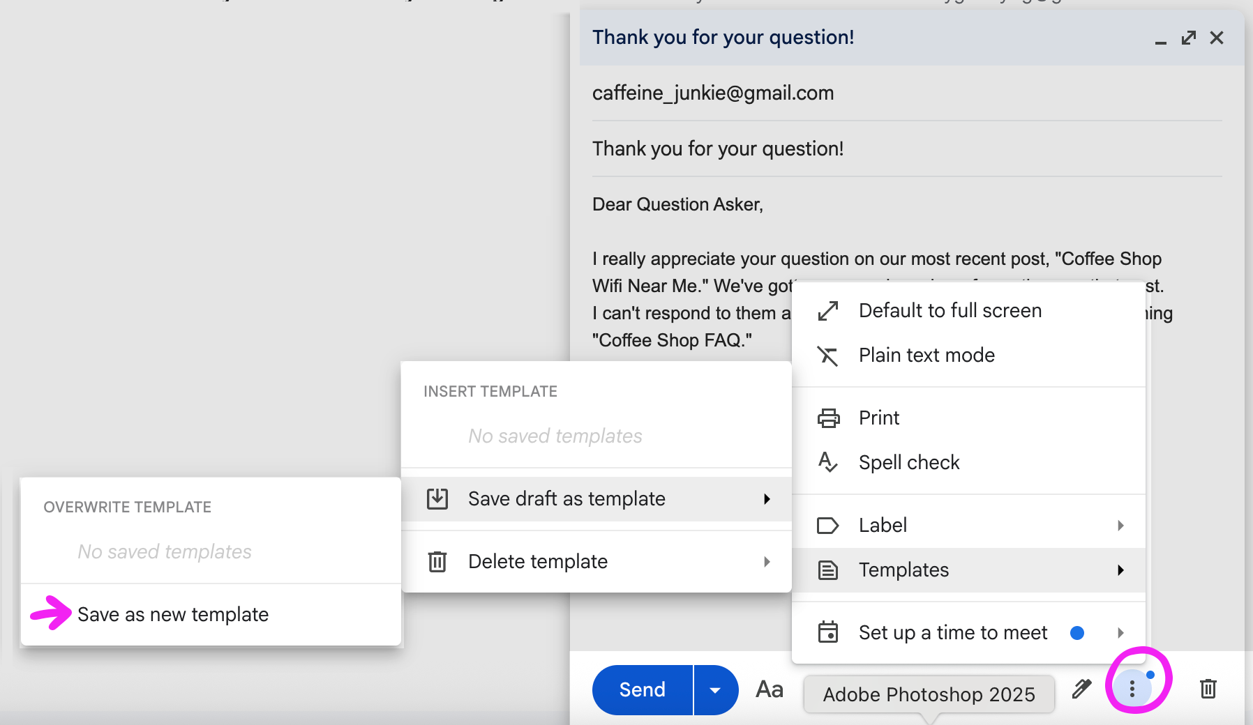 Create Gmail template