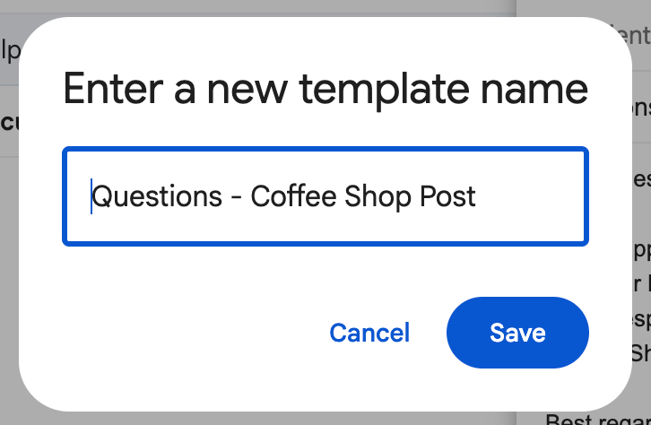 Name your Gmail template